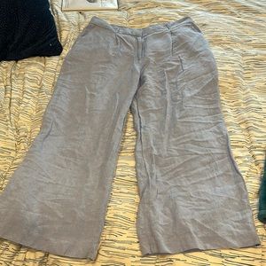 LOFT chambray style linen wide leg pants